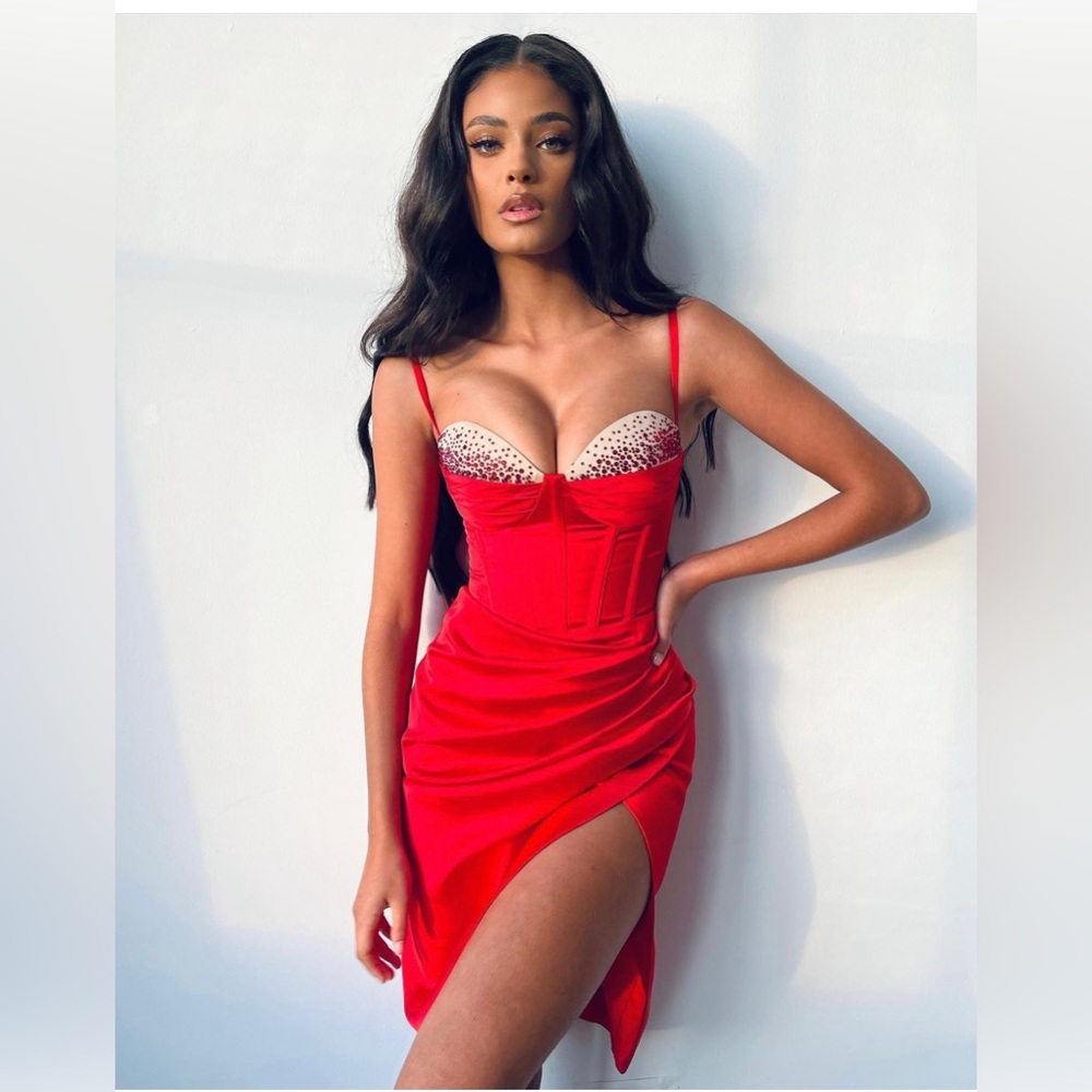 Nyla satin corset mini dress